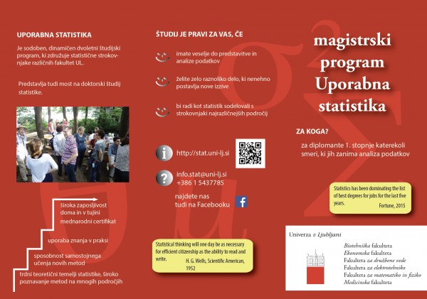 Masters programme of Applied statistics flyer